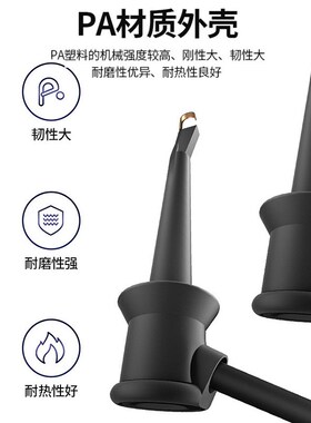 妙威4mm香蕉插头转测试钩线/万用表笔勾子转接线带线测试钩连接线