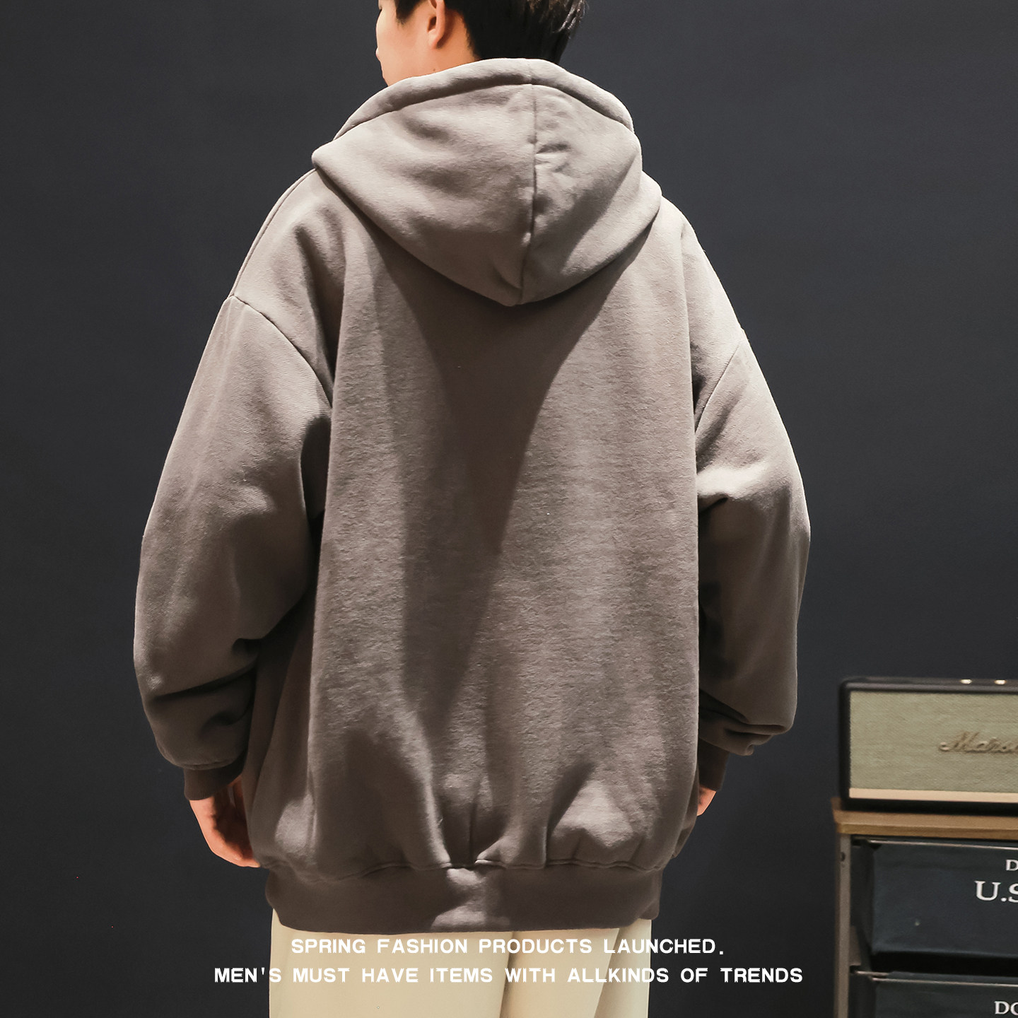 显瘦纯色男款ins休闲秋冬重磅保暖简约高级青少年加绒加厚棒球服,淘宝优惠券,粉丝福利购,淘宝优惠卷