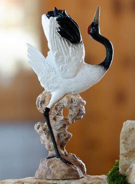 假山水景摆件鹤、丹顶鹤、小白鹤、动物鱼缸、鱼塘、微景观盆景造