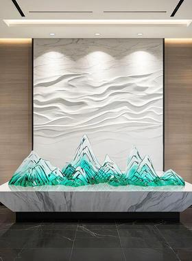 透明假山雕塑酒店大堂房屋庭院树脂饰品销售部样板房艺术软装饰