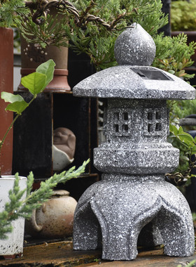 庭院花园布置户外日式复古创意太阳能灯塔顶楼阳台装饰造景摆件