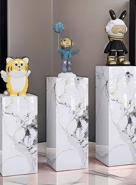 岩板底座落地摆件轻奢高档客厅大理石底座底座增高台展台展示架