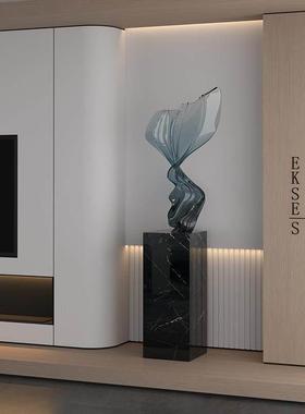 客厅玄关酒店展厅大理石雕塑摆件底座摆台岩板装饰盆景花架基座