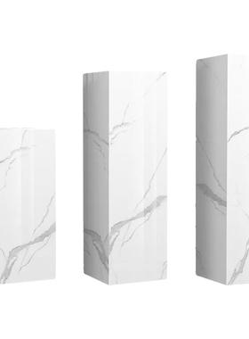 创意爵士白色石板花架客厅入口高端装饰品大理石落地底座储物架