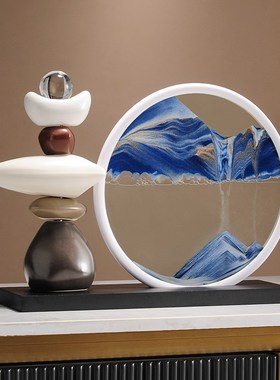 时来运转流沙画摆件办公室书房客厅酒柜电视柜玄关旺事业装饰