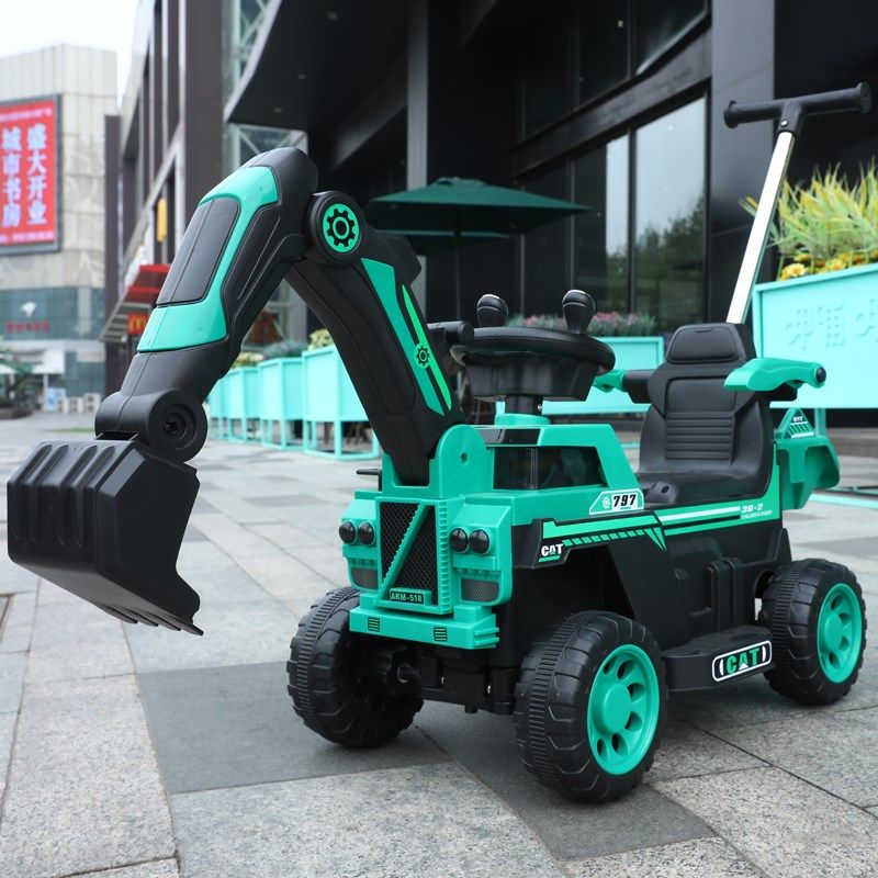 儿童电动挖掘机男孩超大号充电工程车坐人遥控挖机挖土机车,淘宝优惠券,粉丝福利购,淘宝优惠卷