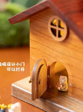飞屋摆件/创木工坊实木质可爱小木屋子存钱罐家居乔迁新年礼物