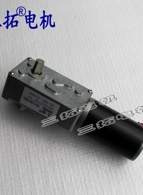 三拓GW31CT 12V24V 双输出轴 大扭矩蜗轮蜗杆减速电机 直流马达