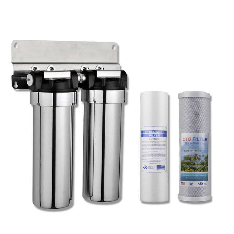 10寸20寸4分6分双胞胎半不锈钢过滤器 奶茶店 制冰机厨房前置过滤 - 图2