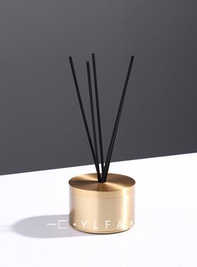 一匚轻奢现代无火香氛罐 样板间室内卧室家居床头柜金色香薰摆件