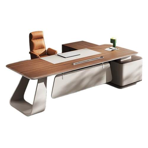 轻奢老板桌现代总裁桌领导办公桌椅组合简约办公室家具经理大班台 - 图3