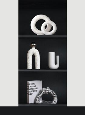 现代轻奢风高级感抽象艺术小众摆件客厅酒柜设计软装饰品摆设