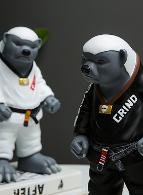 个性跆拳道平头j哥摆件现代简约入户玄关门装饰品轻奢创意摆设