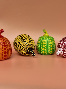 草间弥生同款南瓜摆件雕塑波点艺术现代密集圆点潮流潮玩