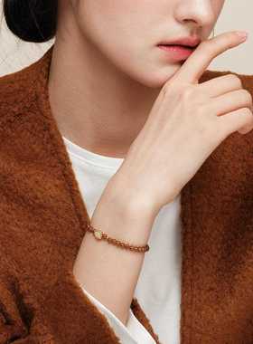 sanswood《南风》精选4mm且末糖和田玉手串 天然糖玉串珠欧泊手錬