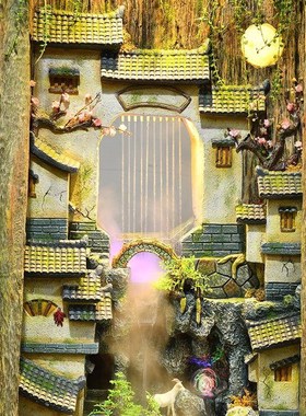 大型田园假山流水喷泉招财水景办公室庭院阳台家居装饰品