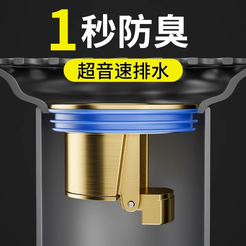 德国品质防臭地漏芯浴室卫生间下水管通用防虫防S臭全铜内芯防臭 - 图1