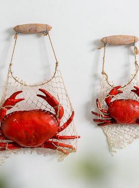 地中海仿真小龙虾螃蟹模型摆件网红假龙虾创意餐饮店墙面装饰挂件