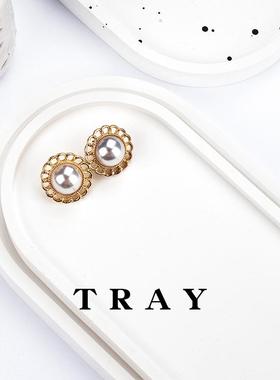 简约饰品戒指拍照摄影收纳盘摆件道具背景石膏柜台陈列摆台装饰