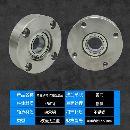 FD带扣环单轴承型圆法兰带座轴承座组件固定座G FF22 - 图0