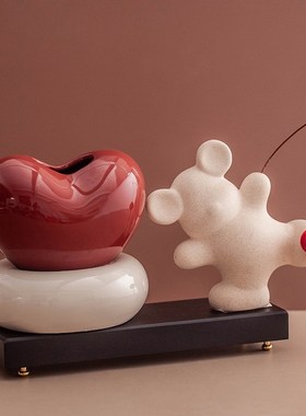 创意婚庆摆件结婚订婚场景布置装饰婚房客厅摆台喜庆红色备婚用品