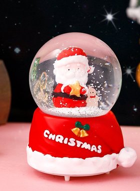 新款圣诞老人发光水晶球圣诞节礼物送朋友学生创意雪人礼品小摆件
