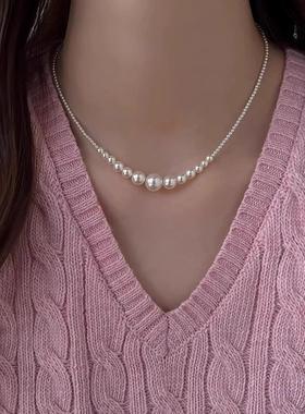 【原版】法国【设计师】施家珍珠项炼 炼 高级感百搭锁骨炼毛衣项