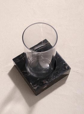 现代轻奢几何肌理大理石花瓶 样板间茶几客厅桌面软装摆件