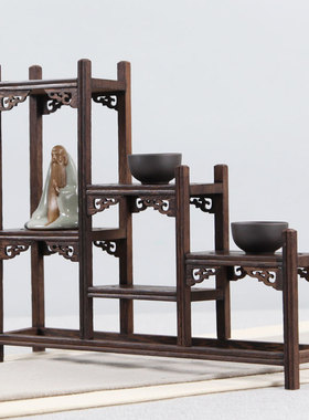 鸡翅木博古架摆件家居装饰品酒柜装饰品工艺品创意U摆件办公桌摆