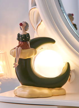 创意治愈系公主少女心p摆件房间装饰品卧室床头柜吹泡泡女孩灯摆