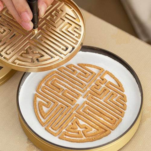 cm厘米加大超大号铜香篆模具香印打香篆工具香道用品熏香粉篆膜 - 图1