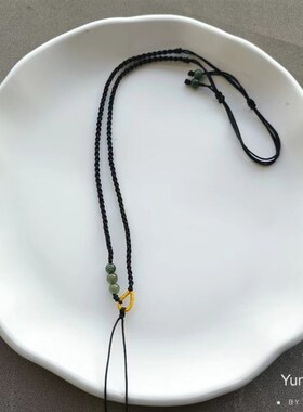 手工编织项链绳吊坠挂绳玉佩玉佛可调节男女款diy半成品颈绳黑绳