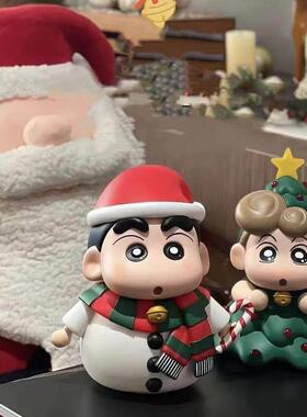 【圣诞限定】蜡笔小新雪人圣诞树小葵可爱公仔摆件送朋友闺蜜礼物