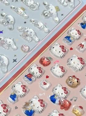 日系卡通动物3d立体水晶亚克力diy装饰浮雕贴纸节日礼物X