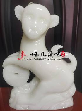 天然白玉十二生肖动物桌面家居手工摆件鼠牛虎兔龙蛇马羊猴鸡狗猪