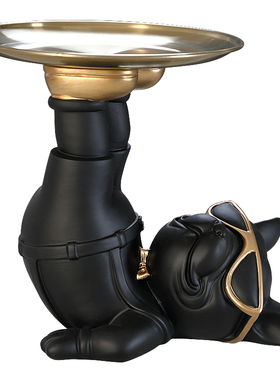 轻奢入户玄关钥匙收纳摆件法斗托盘卡通小摆设家居装.饰品收银台