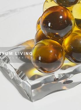 简约现代轻奢水晶软装饰品摆件样板房间玄关家居S书桌书房书镇摆