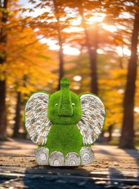 仿真植绒草皮大象落地大摆