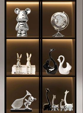 轻奢摆件简约一整套10格15格组合北欧高颜值客厅酒柜电视柜装饰品