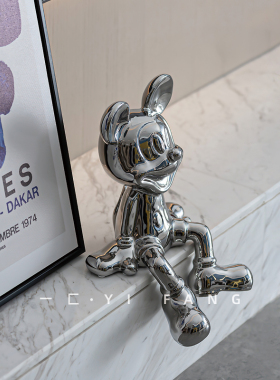 一匚现代艺术卡通米老鼠潮玩陶瓷桌面玩偶样板间儿童房.电视柜摆