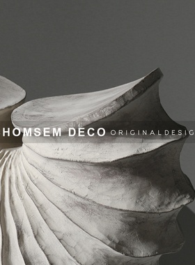 简约现代软装饰品轻奢几何树脂摆件样板房间售楼处电W视柜艺术摆