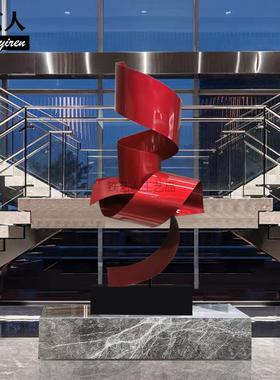 酒店大堂装饰落地摆件现代大型抽象金属雕塑售楼部轻奢艺术品摆设