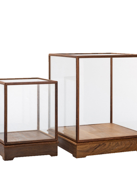 邸高样板房间软装饰品方形透明玻璃展示柜罩子保护防尘博古架摆件