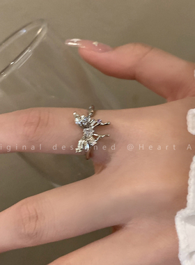 不规则立体蝴蝶开口戒指女小众设计感可调节食指戒冷淡风网红戒指