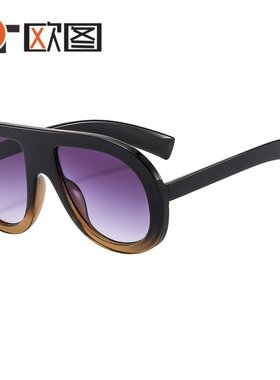 跨境新款飞行员蛤蟆镜欧美大框男女士百搭彩色太阳镜9592