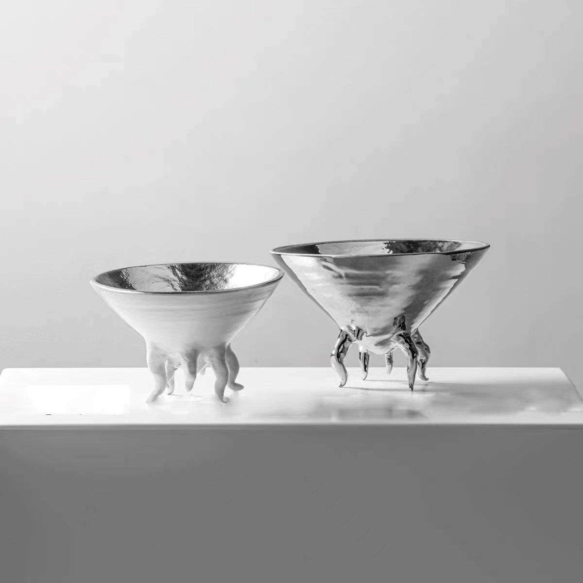 现代简约手工陶瓷几何果盘收纳置物花器创意摆件桌面茶几酒店民宿,淘宝优惠券,粉丝福利购,淘宝优惠卷