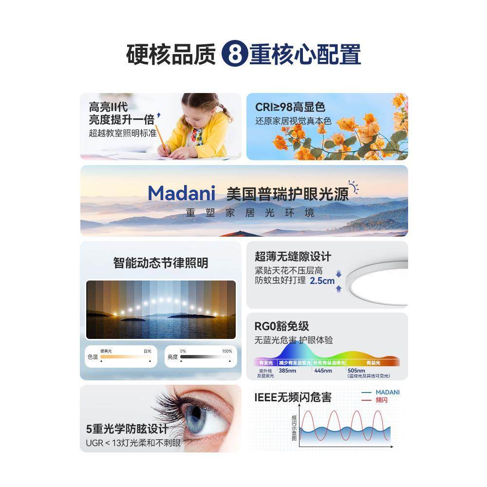 美兰尼202现代极简客厅超薄无缝卧室吸顶灯护眼中山灯防蚊,淘宝优惠券,粉丝福利购,淘宝优惠卷