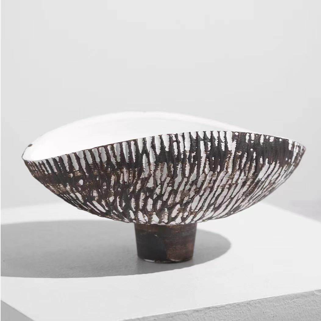 现代简约手工陶瓷几何果盘收纳置物花器创意摆件桌面茶几酒店民宿,淘宝优惠券,粉丝福利购,淘宝优惠卷