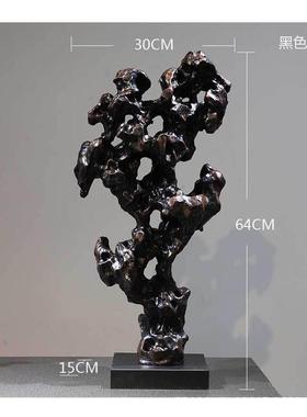 新中式太湖石天然树脂摆饰家居工艺品书房客厅仿古文化博古架摆件