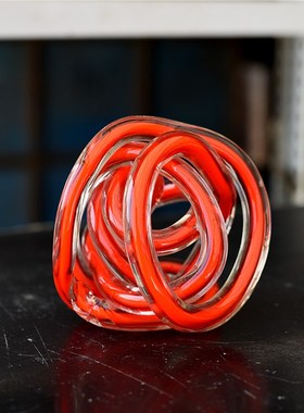 每周一三五10点上新/抽象艺术现代彩色玻璃麻团摆件家居装饰B10-4